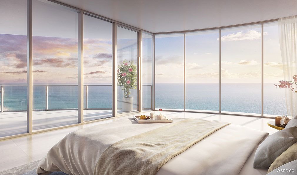 Master Bedroom Render at Ritz-Carlton Residences Sunny Isles Beach, Luxury Oceanfront Condos in Sunny Isles Beach, Florida 33160