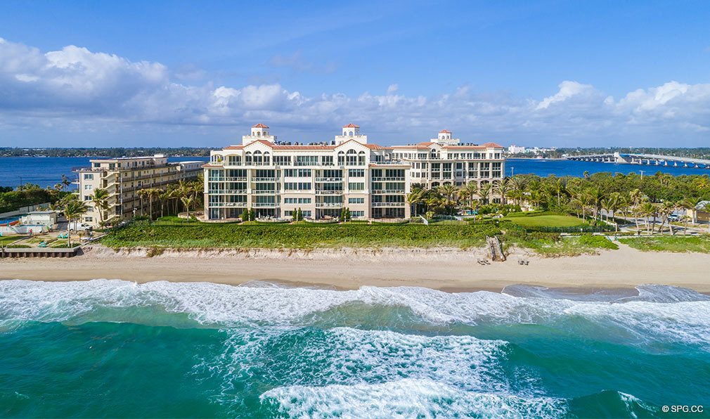 Aerial Ocean View of Bellaria, Luxury Oceanfront Condos in Palm Beach