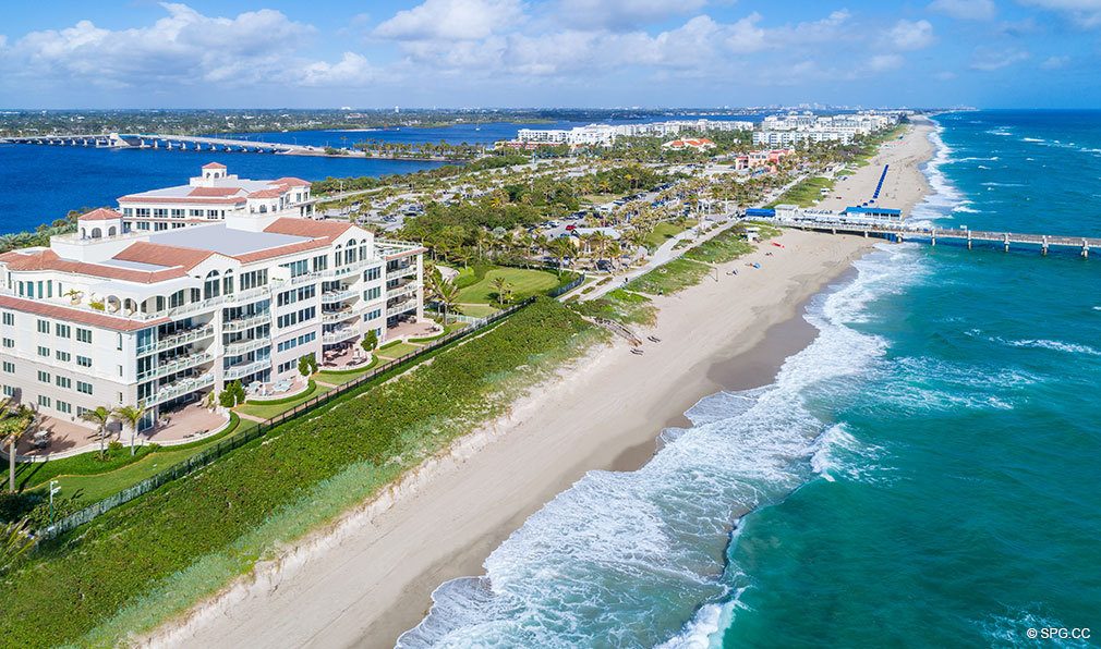 Aerial Beach View of Bellaria, Luxury Oceanfront Condos in Palm Beach