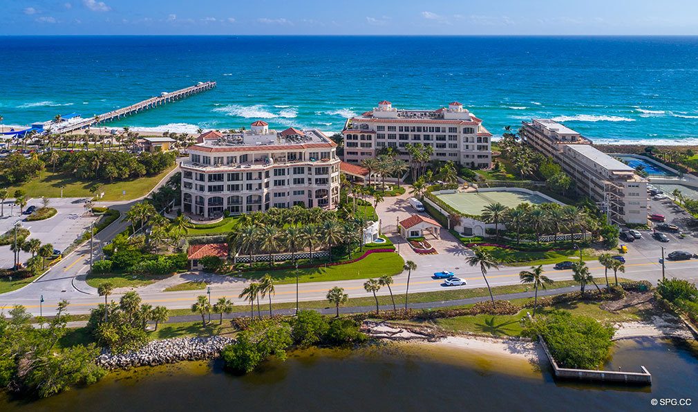 Eastern Aerial View of Bellaria, Luxury Oceanfront Condos in Palm Beach