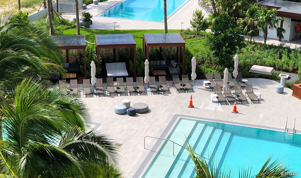 View of Pool Deck from Auberge Beach Residences, Luxury Oceanfront Condos in Ft Lauderdale