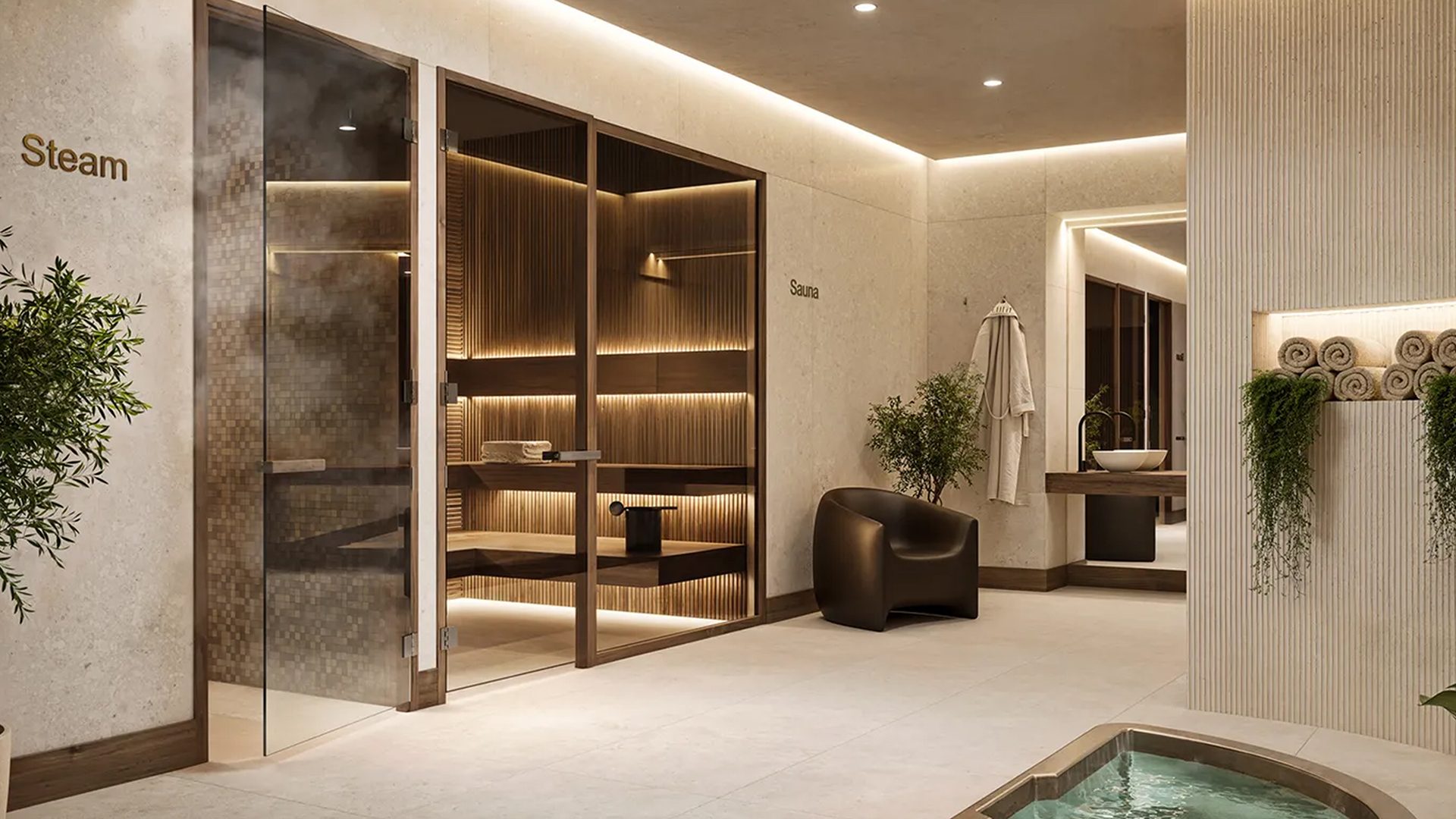 Cora at Merrick Park, Luxury Condominiums Sauna