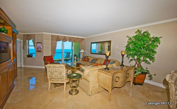 Living Area at Luxury Oceanfront Residence 21A, Tower II, The Palms Condominiums, 2110 North Ocean Boulevard, Fort Lauderdale Beach, Florida 33305, Luxury Seaside Condos 