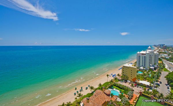 Southeast  View at Luxury Oceanfront Residence 21A, Tower II, The Palms Condominiums, 2110 North Ocean Boulevard, Fort Lauderdale Beach, Florida 33305, Luxury Seaside Condos 