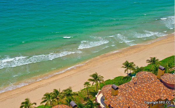 View of Beach at Luxury Oceanfront Residence 21A, Tower II, The Palms Condominiums, 2110 North Ocean Boulevard, Fort Lauderdale Beach, Florida 33305, Luxury Seaside Condos 