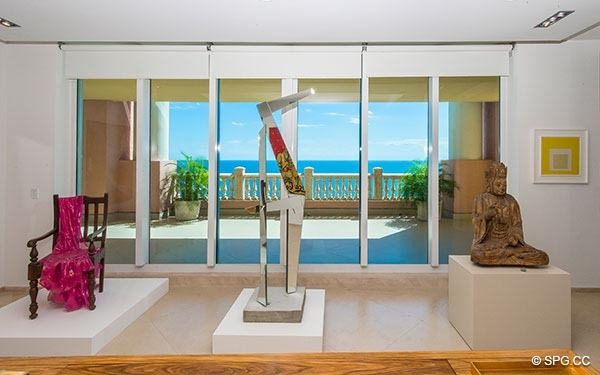 Oceanside Living Room Terrace in Grand Penthouse 29A, Tower II at The Palms, Luxury Oceanfront Condos in Fort Lauderdale, South Florida 33305