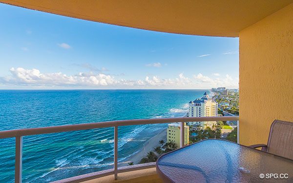 Southern Terrace View for Residence 22a, Tower II at The Palms, Luxury Oceanfront Condos. 2110 North Ocean Blvd. Fort Lauderdale, Florida 33305