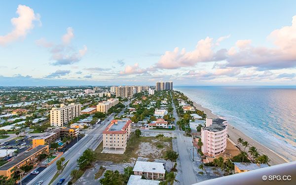Northern Terrace View from Residence 22a, Tower II at The Palms, Luxury Oceanfront Condos. 2110 North Ocean Blvd. Fort Lauderdale, Florida 33305