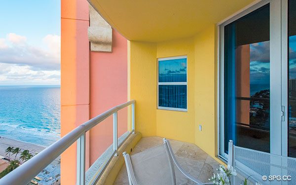 Northern Terrace in Residence 22a, Tower II at The Palms, Luxury Oceanfront Condos. 2110 North Ocean Blvd. Fort Lauderdale, Florida 33305