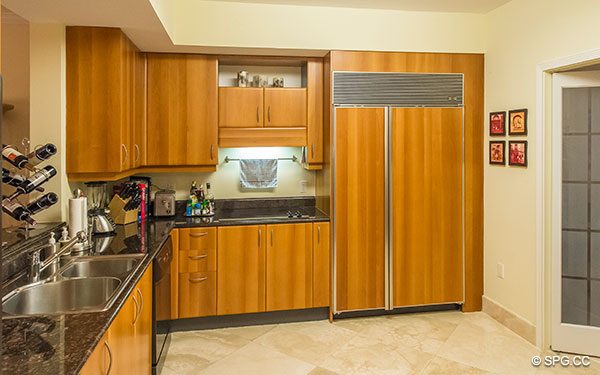 Kitchen in Residence 22a, Tower II at The Palms, Luxury Oceanfront Condos. 2110 North Ocean Blvd. Fort Lauderdale, Florida 33305
