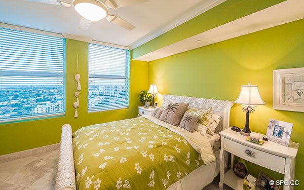 Guest Bedroom in Residence 22a, Tower II at The Palms, Luxury Oceanfront Condos. 2110 North Ocean Blvd. Fort Lauderdale, Florida 33305