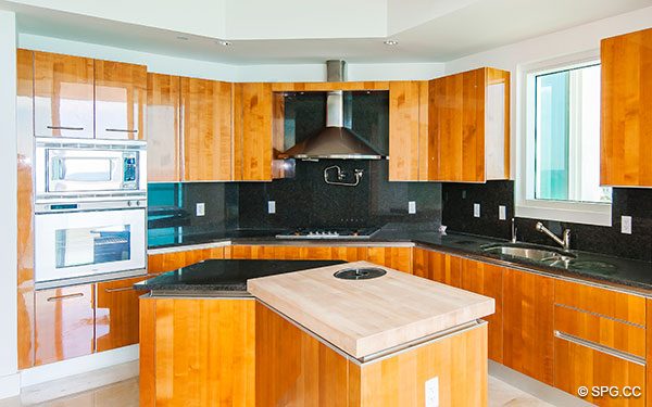 Beautiful Gourmet Kitchen inside Residence 1001 at Turnberry Ocean Colony, Luxury Oceanfront Condominiums in Sunny Isles Beach, Florida 33160