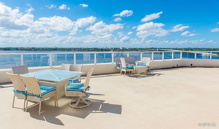 Grand Terrace for Penthouse 4 at Bellaria, Luxury Oceanfront Condominiums in Palm Beach, Florida 33480.
