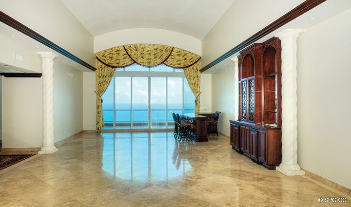 Linving Area at Luxury Oceanfront Residence 31A, Tower I, The Palms Condominiums, 2100 North Ocean Boulevard, Fort Lauderdale, Florida 33305, Luxury Seaside Condos 