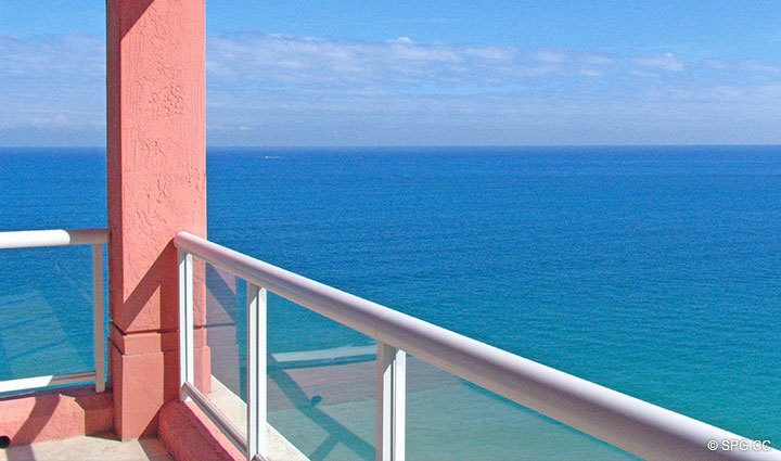 Balcony View at Luxury Oceanfront Residence 16B, Tower II, The Palms Condominium, 2110 North Ocean Boulevard, Fort Lauderdale, Florida 33305, Luxury Seaside Condos 