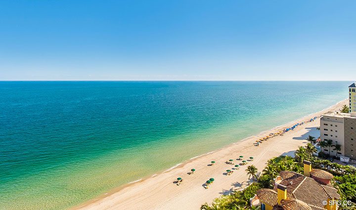 Southeast View from Residence 17B, Tower II at The Palms, Luxury Oceanfront Condos in Fort Lauderdale, Florida 33305.