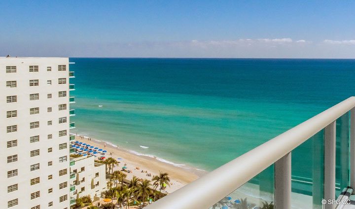 Вид из Пентхауса 10 в Sian Ocean Residences, Luxury Oceandom Condominiums Hollywood Beach, Флорида 33019