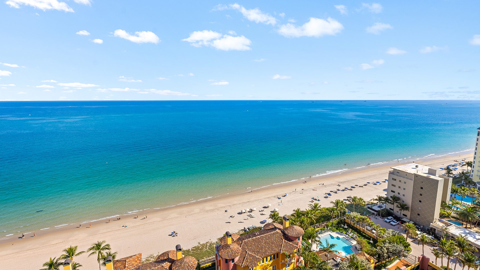 Terrace View at Luxury Oceanfront Residence 21E, Tower II, The Palms Condominium, 2110 North Ocean Boulevard, Fort Lauderdale Beach, Florida 33305, Luxury Waterfront Condos