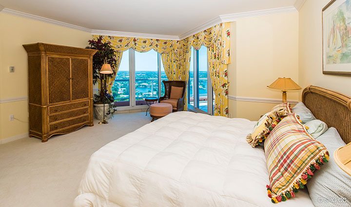 Master Bedroom inside Residence 20E, Tower 2 at The Palms, Luxury Oceanfront Condominiums Fort Lauderdale, Florida 33305
