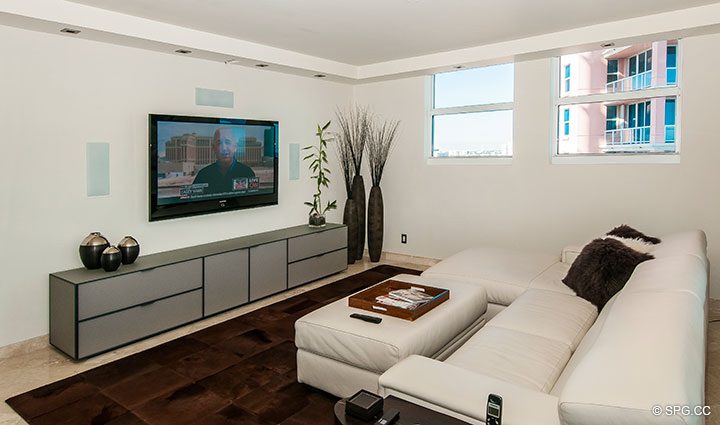 Den inside Residence 11B, Tower I at The Palms, Luxury Oceanfront Condominiums Fort Lauderdale, Florida 33305