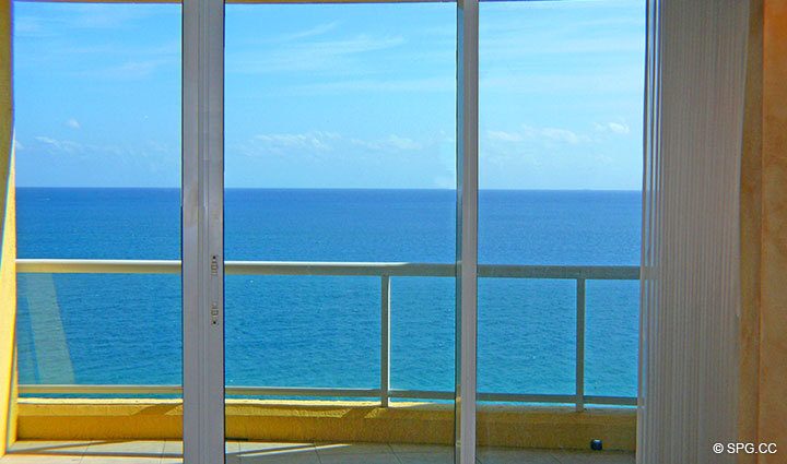View from Living Area at Luxury Oceanfront Residence 15D, Tower I, The Palms Condominiums, 2100 North Ocean Boulevard, Fort Lauderdale Beach, Florida 33305, Luxury Seaside Condos