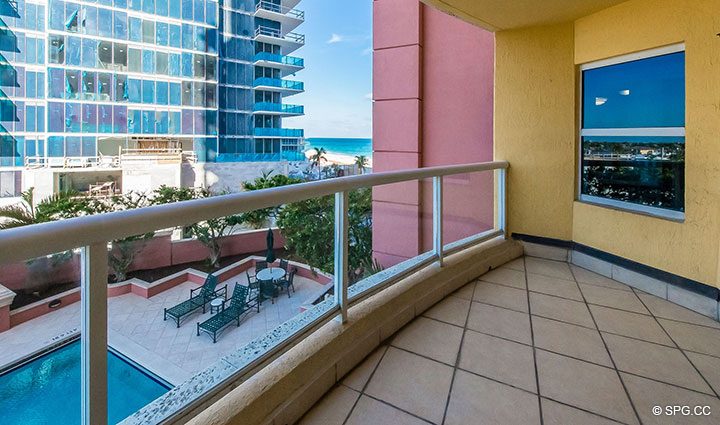Partial Ocean Views from Residence 6A, Tower II For Sale at The Palms, Luxury Oceanfront Condominiums Fort Lauderdale, Florida 33305