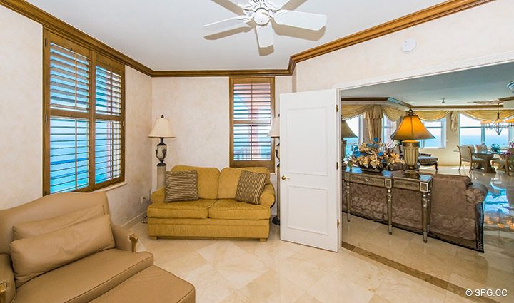 Den inside Residence 18B, Tower I at The Palms, Luxury Oceanfront Condominiums Fort Lauderdale, Florida 33305