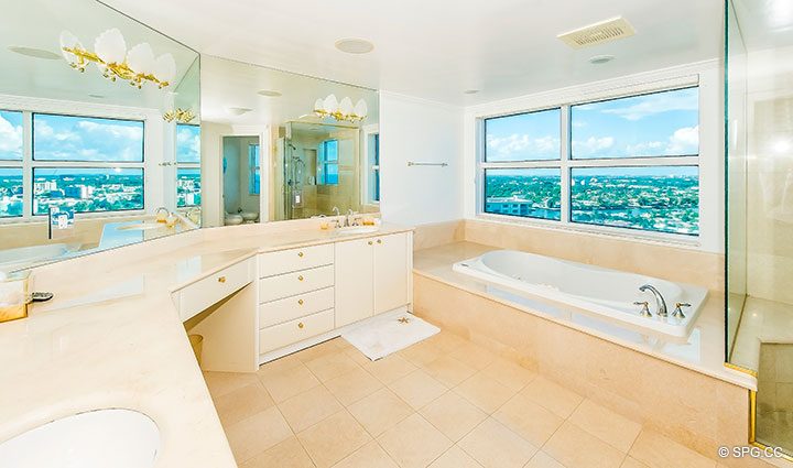 Master Bathroom inside Residence 22B, Tower II at The Palms, Luxury Oceanfront Condominiums Fort Lauderdale, Florida 33305