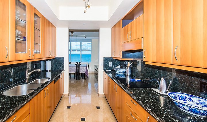 Second Full Kitchen inside Residence 12A/D, Tower I at The Palms, Luxury Oceanfront Condominiums Fort Lauderdale, Florida 33305