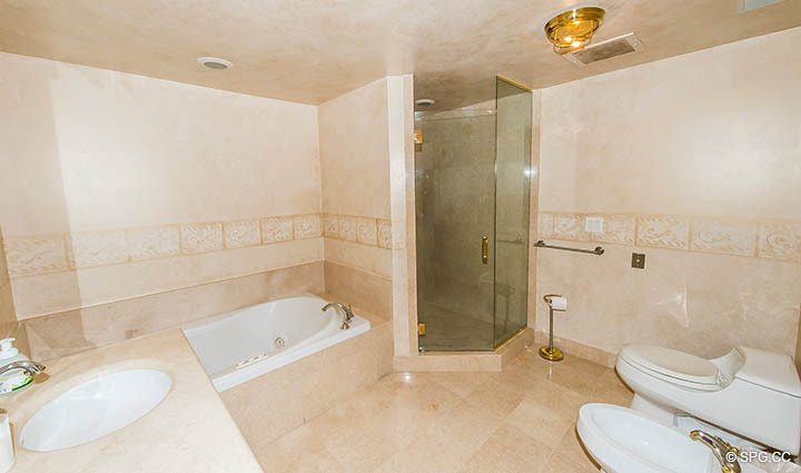 Master Bathroom inside Residence 12A, Tower I at The Palms, Luxury Oceanfront Condominiums Fort Lauderdale, Florida 33305