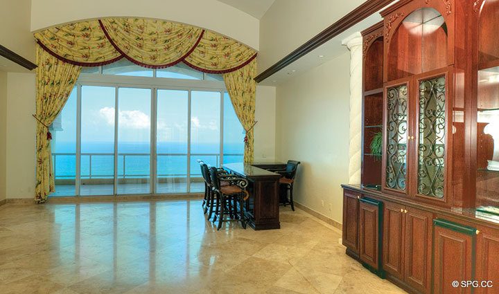 View from Living Area at Luxury Oceanfront Residence 31A, Tower I, The Palms Condominiums, 2100 North Ocean Boulevard, Fort Lauderdale, Florida 33305, Luxury Seaside Condos 