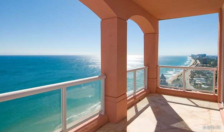 Ocean View at Luxury Oceanfront Residence 26D, Tower I, The Palms Condominium, 2100 North Ocean Boulevard, Fort Lauderdale Beach, Florida 33305, Luxury Seaside Condos