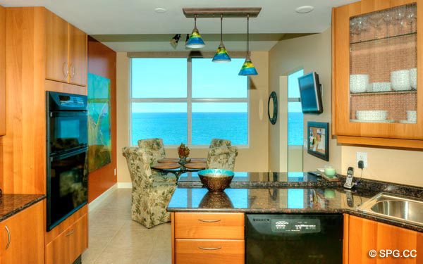 Kitchen & Dining Area in Residence 11E, Tower I, The Palms Condos, 2100 North Ocean Boulevard, Fort Lauderdale 33305, Luxury Waterfront Condos, the palms ft. lauderdale