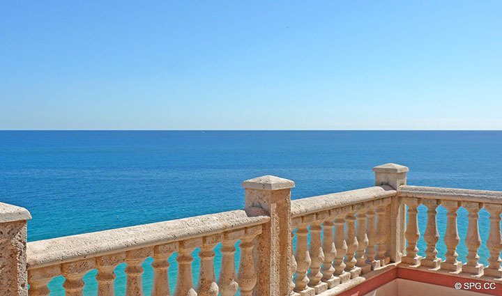 Terrace View, Ocean View at Luxury Oceanfront Residence 11B, Tower II, The Palms Condominium, 2110 North Ocean Boulevard,  Fort Lauderdale, Florida 33305, Luxury Seaside Condos