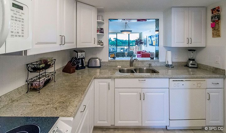 Kitchen inside Residence 214 at The Concordia West, Luxury Waterfront Condos in Palm Beach, Florida 33480