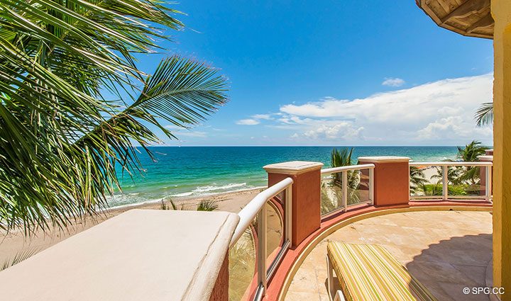 Fourth Floor Terrace at Oceanfront Villa 5 at The Palms, Luxury Oceanfront Condominiums Fort Lauderdale, Florida 33305