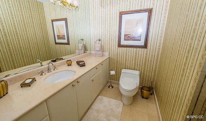 His and Her Master Bath inside Penthouse Residence 27D, Tower II at The Palms, Luxury Oceanfront Condos in Fort Lauderdale, Florida, 33305