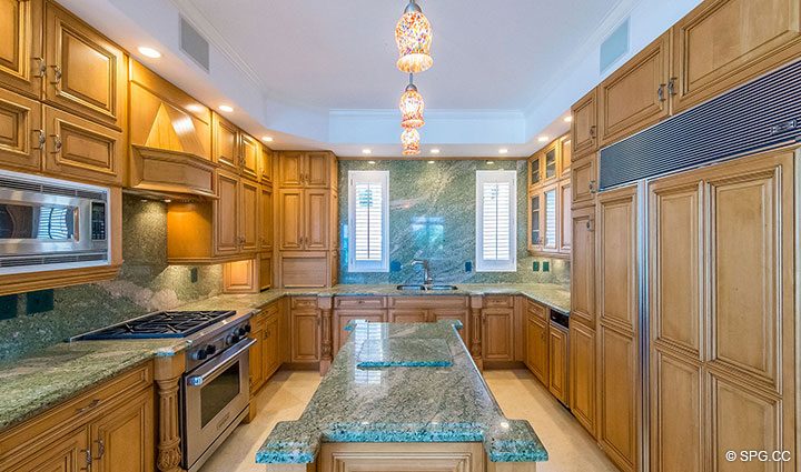 Custom Gourmet Kitchen inside Oceanfront Villa 7 at The Palms, Luxury Oceanfront Condominiums Fort Lauderdale, Florida 33305