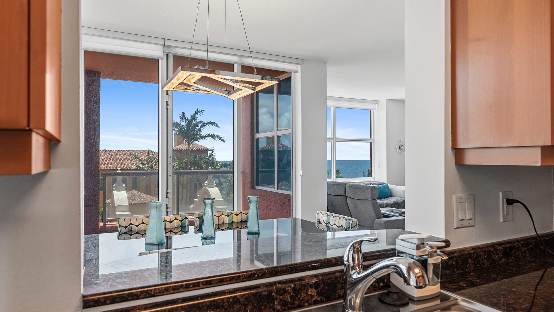 Kitchen and Breakfast Area Inside Residence 6C, Tower I at The Palms, Luxury Oceanfront Condominiums Fort Lauderdale, Florida 33305