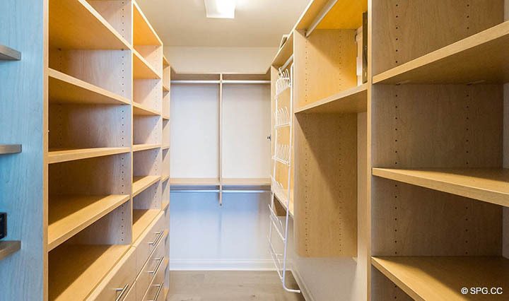 Walk-In Closet inside Residence 10D, Tower II at The Palms, Luxury Oceanfront Condominiums Fort Lauderdale, Florida 33305