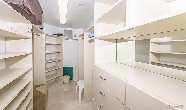 Walk-In Master Wardrobe in Residence 22B, Tower II at The Palms, Luxury Oceanfront Condominiums Fort Lauderdale, Florida 33305