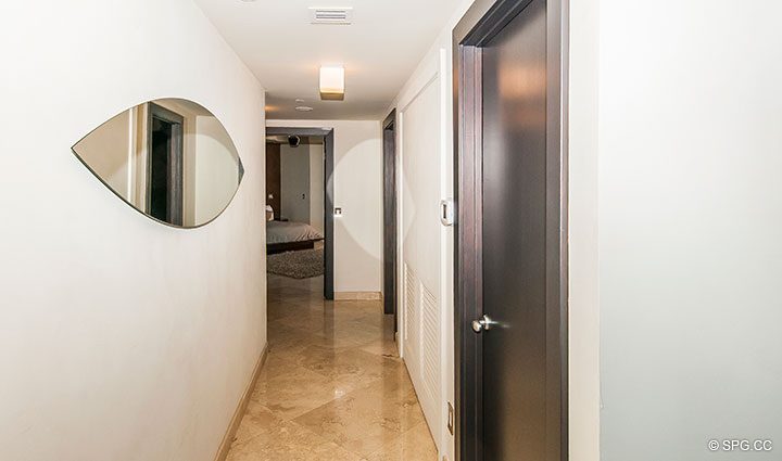 Hall Leading to Bedroom in Residence 11B, Tower I at The Palms, Luxury Oceanfront Condominiums Fort Lauderdale, Florida 33305