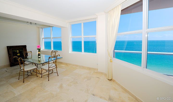 Great Room, Residence 15E, The Palms, Tower I,  luxury oceanfront condo, 2100 North Ocean Boulevard, Fort Lauderdale Beach, Florida 33305, Luxury Waterfront Condos