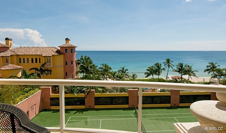 View from Terrace at Luxury Oceanfront Residence 6D, Tower I, The Palms Condominiums, 2100 North Ocean Boulevard, Fort  Lauderdale Beach, Florida 33305, Luxury Seaside Condos