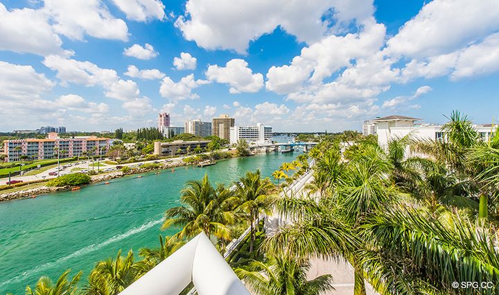 Intracoastal Views from Residence 501 For Sale at 1000 Ocean, Luxury Oceanfront Condos in Boca Raton, Florida 33432.