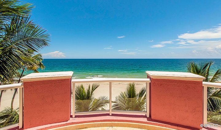 Unobstructed Ocean Views from Oceanfront Villa 5 at The Palms, Luxury Oceanfront Condominiums Fort Lauderdale, Florida 33305