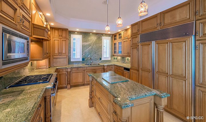 Kitchen with High-End Appliances in Oceanfront Villa 7 at The Palms, Luxury Oceanfront Condominiums Fort Lauderdale, Florida 33305