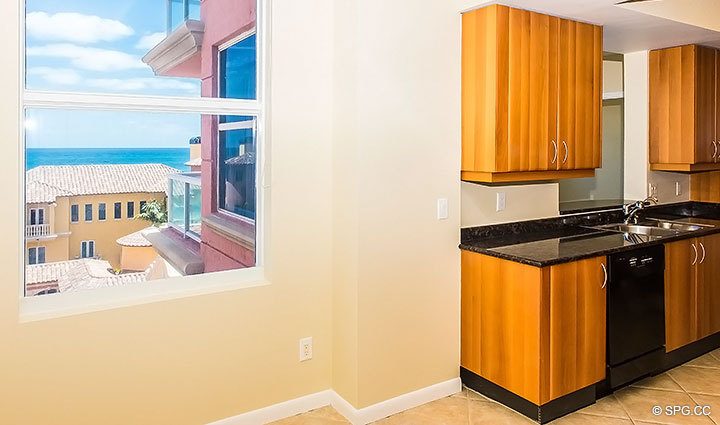 Unfurnished Breakfast Area in Residence 7C, Tower I at The Palms, Luxury Oceanfront Condominiums, 2100 North Ocean Boulevard, Fort Lauderdale, Florida 33305