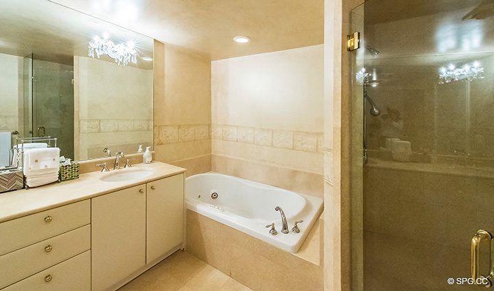 Master Bath inside Residence 12A/D, Tower I at The Palms, Luxury Oceanfront Condominiums Fort Lauderdale, Florida 33305