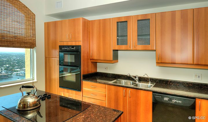 Kitchen at Luxury Oceanfront Residence 31A, Tower I, The Palms Condominiums, 2100 North Ocean Boulevard, Fort Lauderdale, Florida 33305, Luxury Seaside Condos 